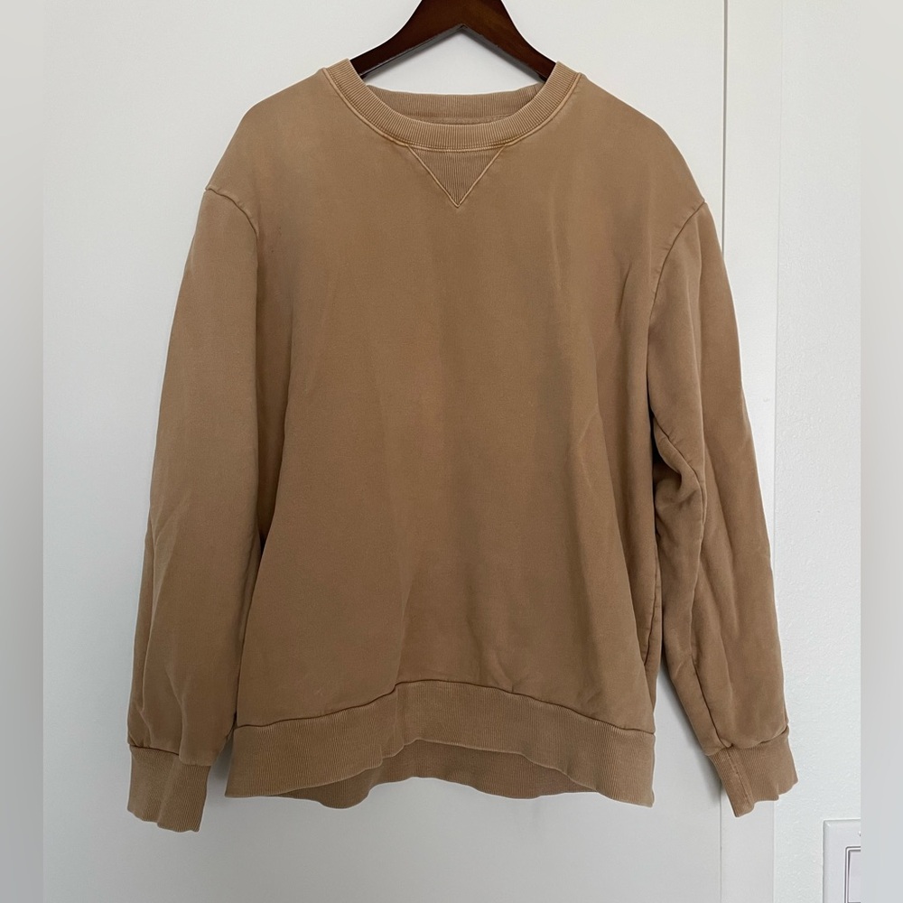 Rhythm Brown Beige Crewneck Sweatshirt Large